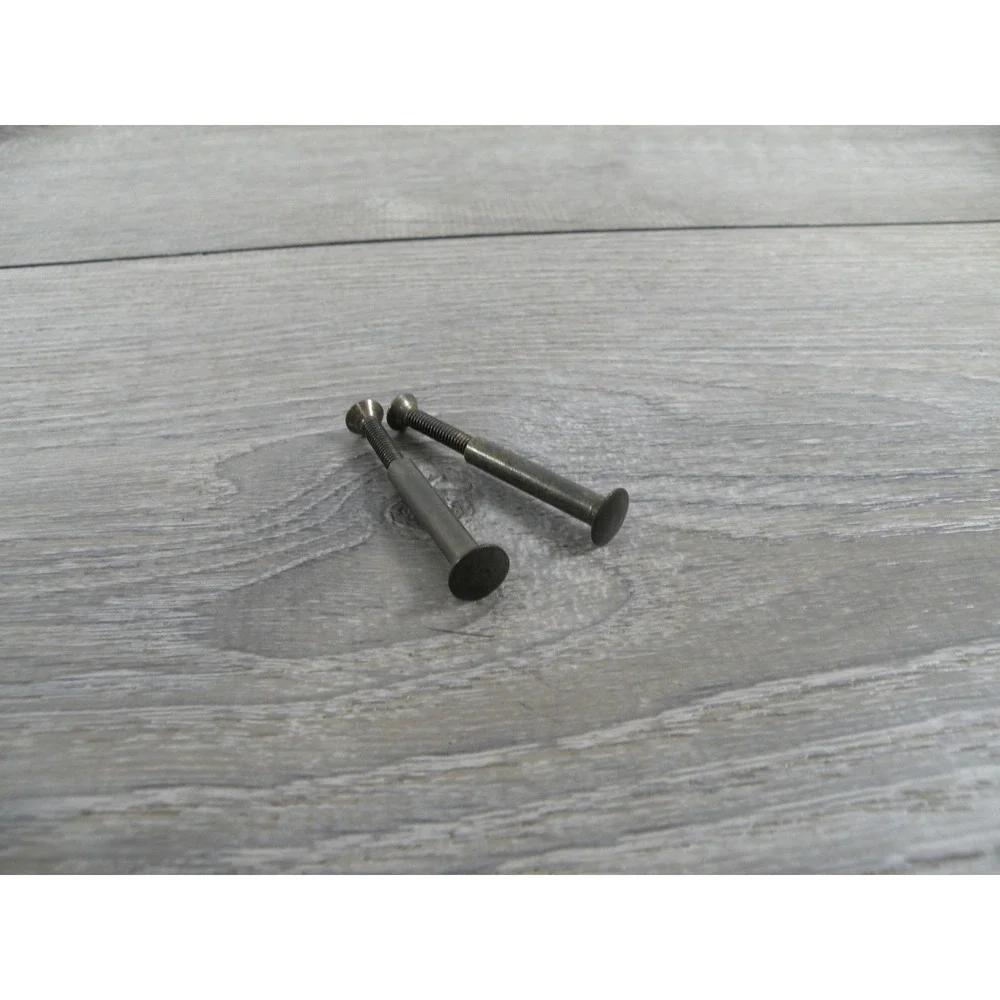2x Flat Head Binding Screws Cross Drive Posts Books Leather Brass Tone 1-1/4